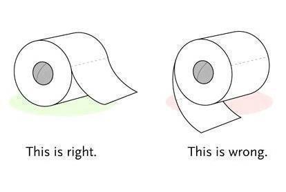 Which way is really the right way to use toilet paper?